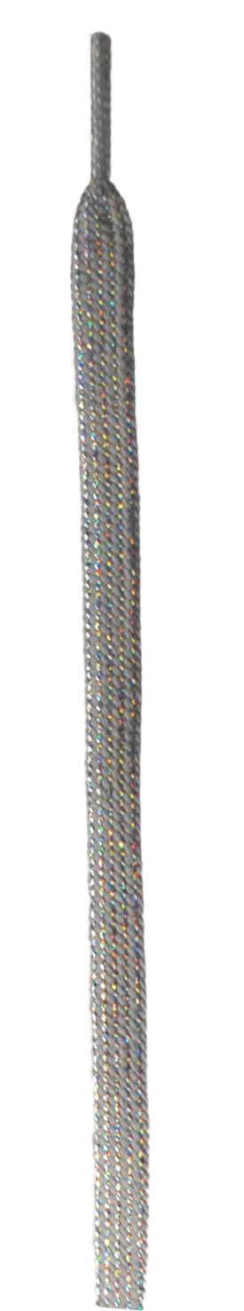 10 Seconds® Classic Flat Laces | Silver Sparkle
