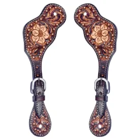 Bar H Equine Dark Florence Leather Spur Straps