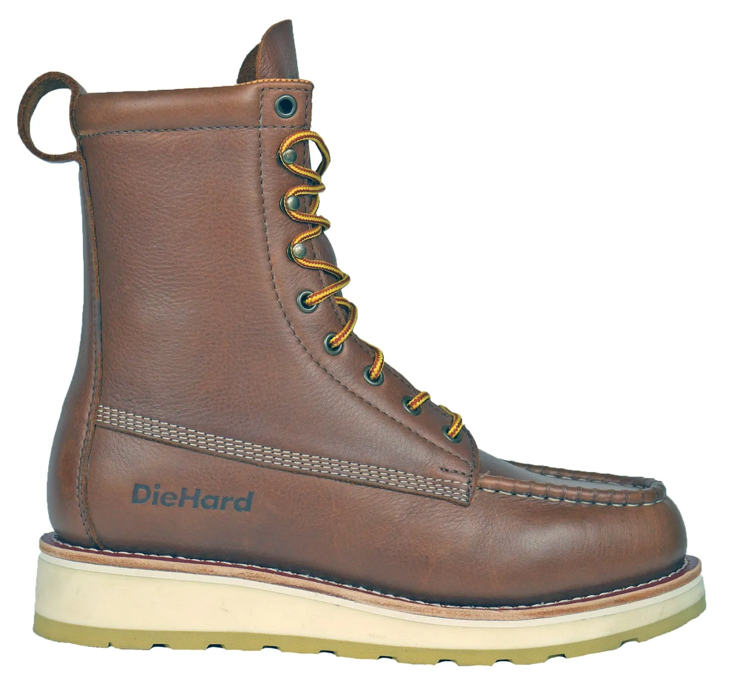 DieHard Mens Malibu Comp Toe Rust Leather Tumbled USA Work Boots 11.5 D