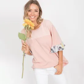 Freya Floral Sleeve Top Pink