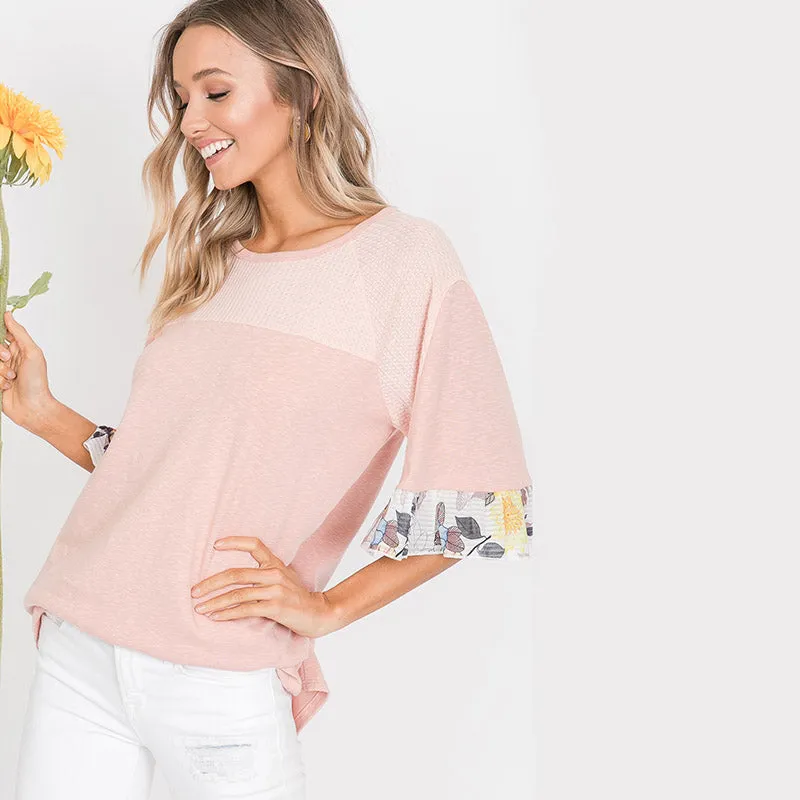Freya Floral Sleeve Top Pink