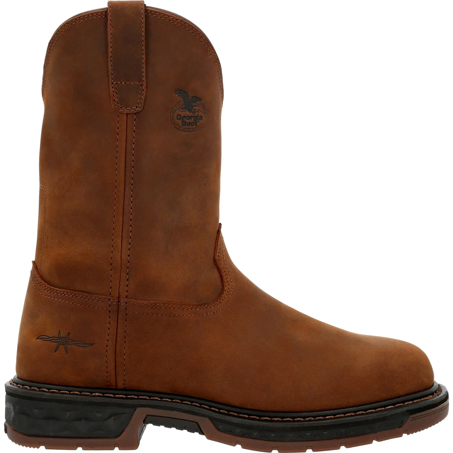 Georgia Mens Carbo-Tec LT Pull On Brown Leather Unlined Work Boots