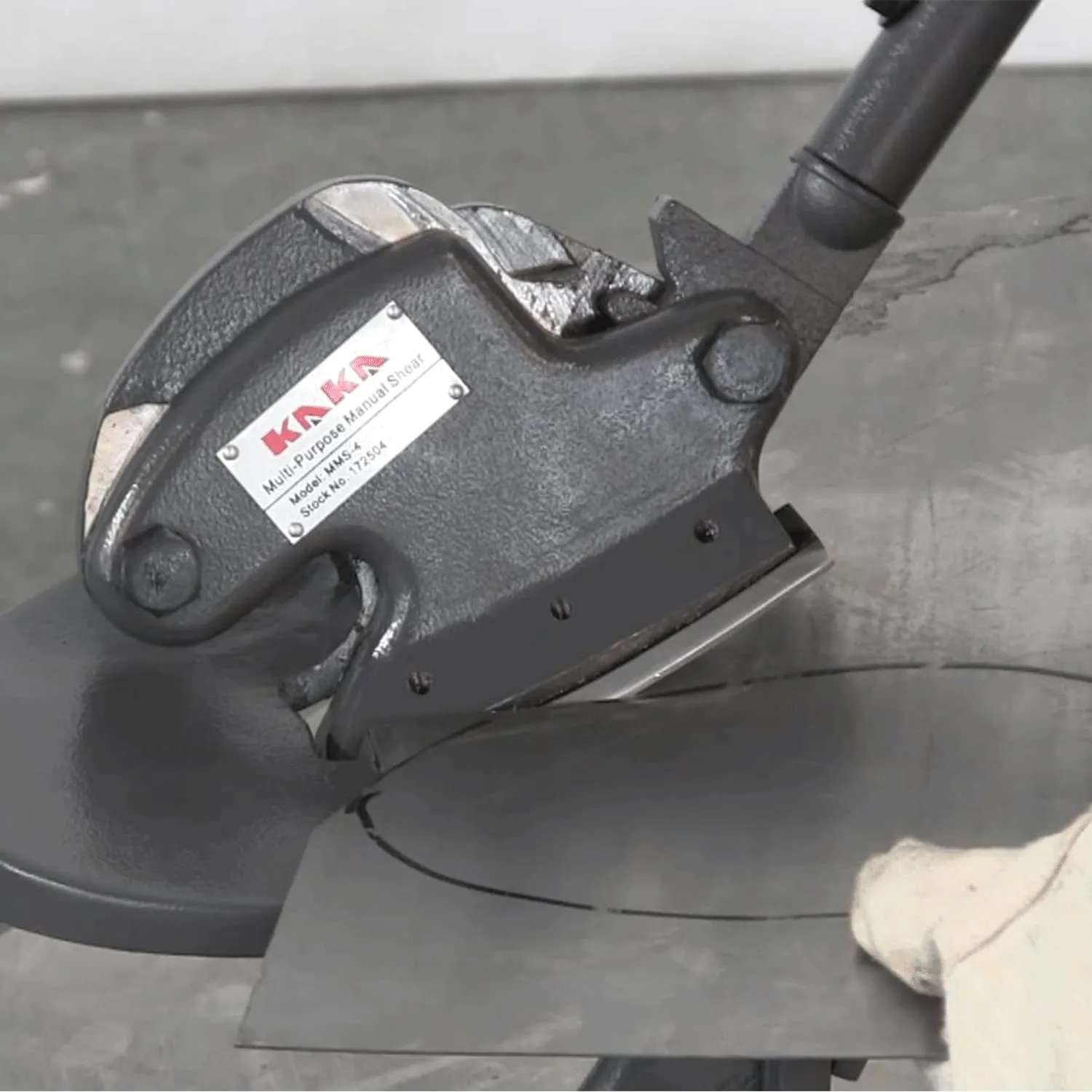 KANG Industrial MMS-4 Multiple Purpose Bench Top Throatless Sheet Metal Shear, 2.0mm Steel Sheet Metal Cutter, Sheet Metal Shear Curved Blade Cutter