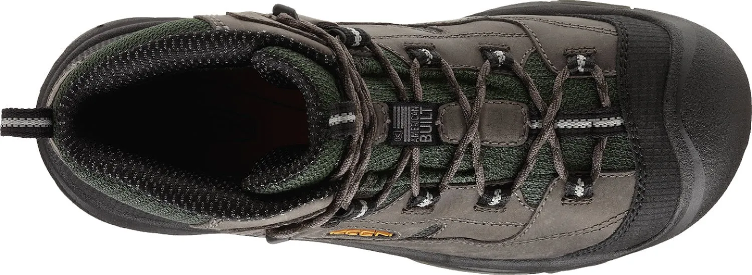 Keen Utility Mens Braddock Mid WP Gargoyle/Forest Night Leather Work Boots