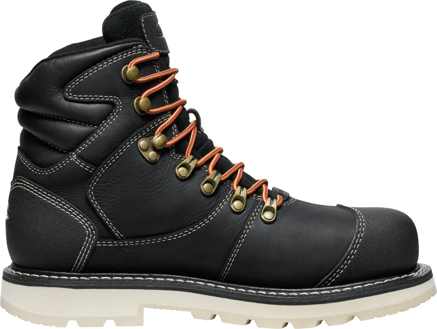 Keen Utility Mens Cincinnati 90 Deg 6in WP CT Black/Sandshell Leather Work Boots