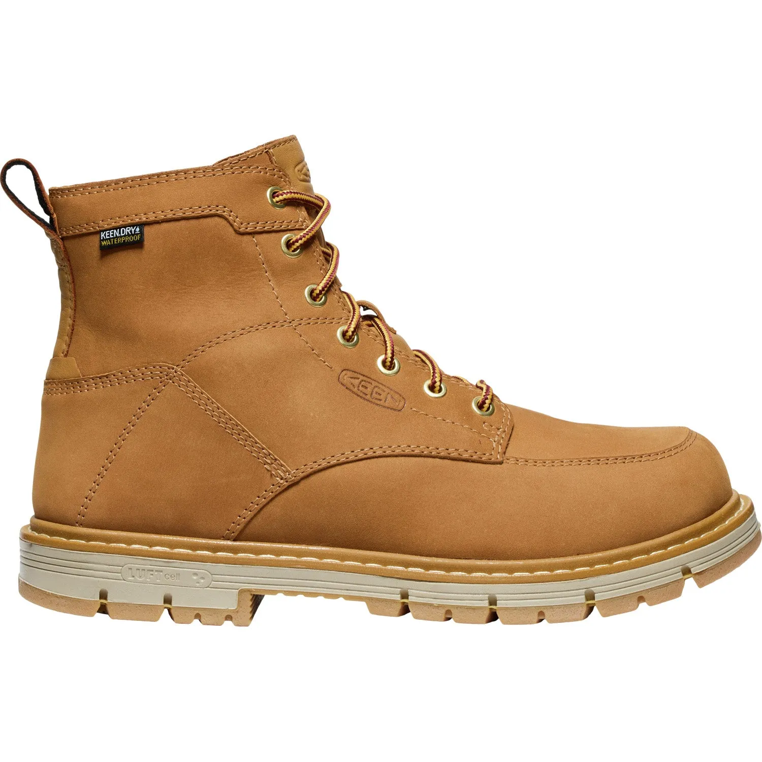 Keen Utility Mens San Jose 90 Degree 6in WP Bistre/Gum Leather Work Boots