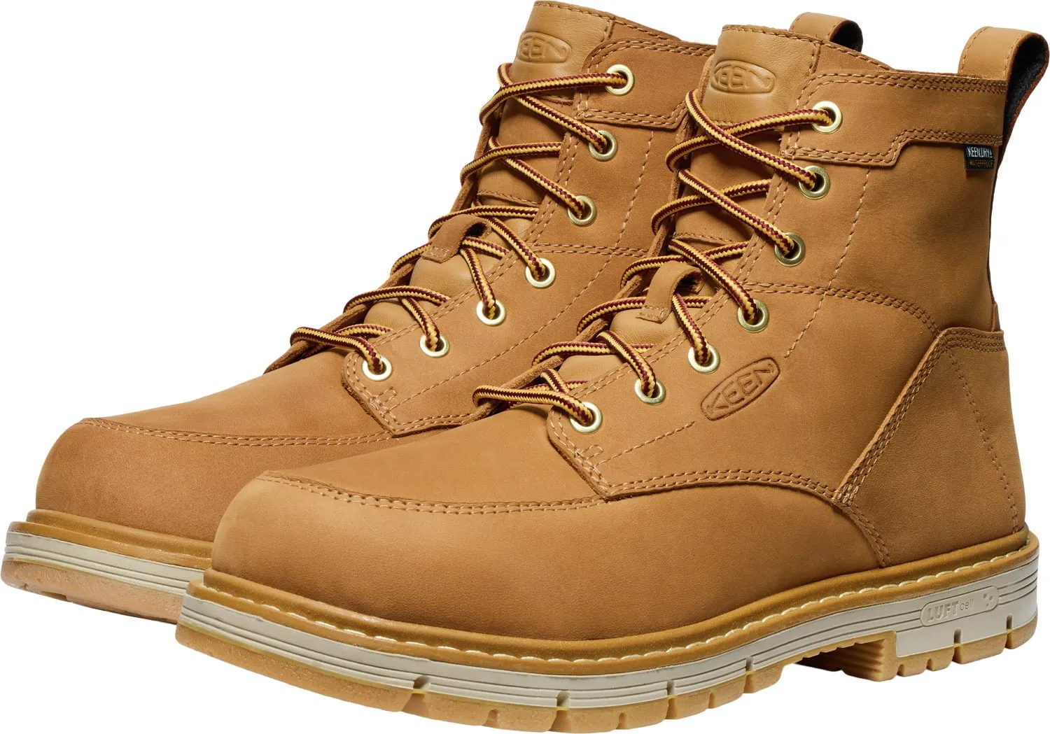 Keen Utility Mens San Jose 90 Degree 6in WP Bistre/Gum Leather Work Boots