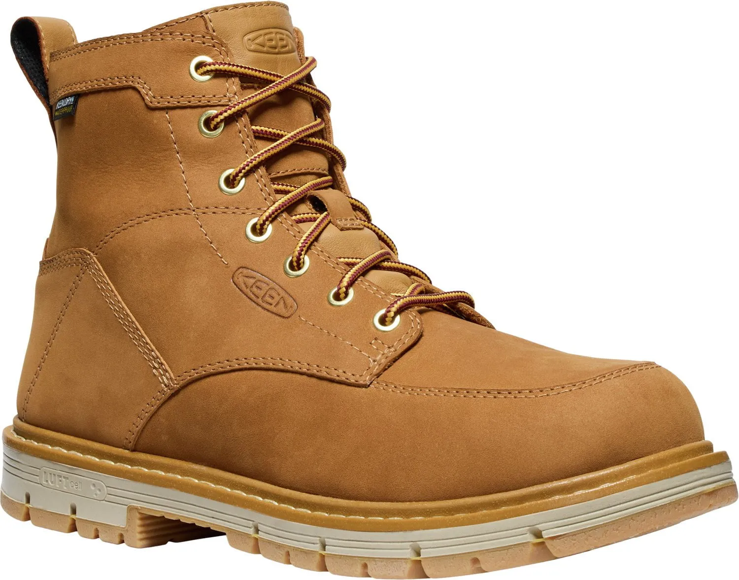 Keen Utility Mens San Jose 90 Degree 6in WP Bistre/Gum Leather Work Boots