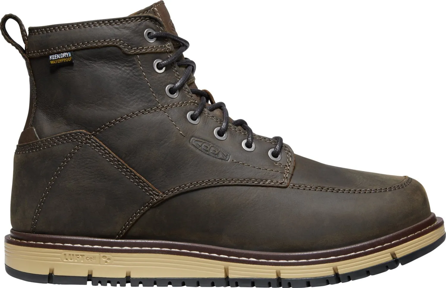 Keen Utility Mens San Jose WP Soft Toe Cascade Brown/Black Leather Work Boots