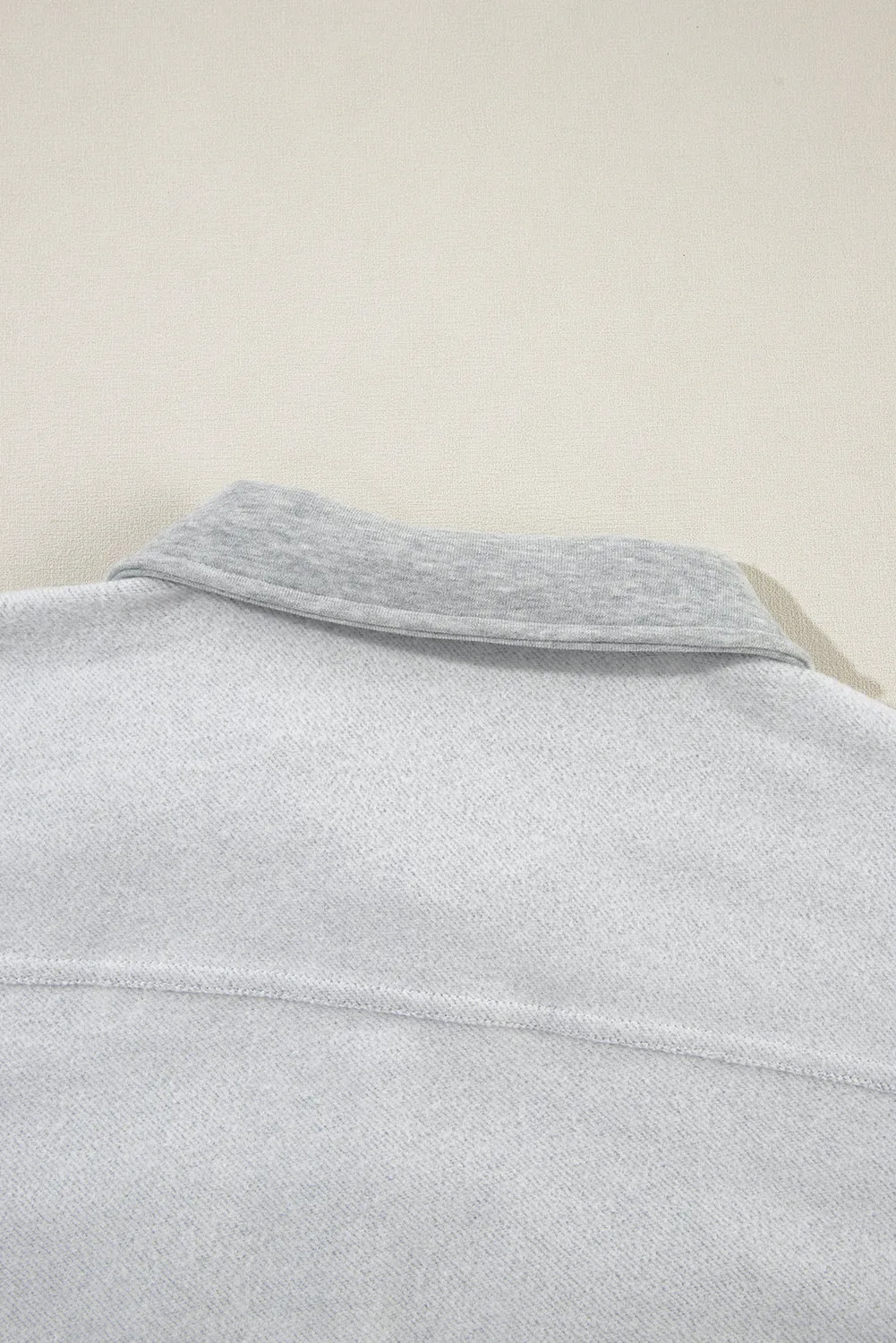 Light Grey Flap Pocket Button Front Patchwork Jacket Vest