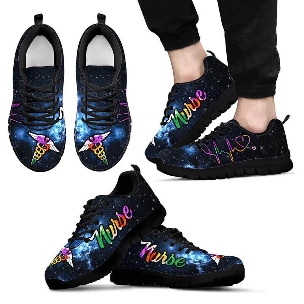 Nurse Sneaker, Nurse Galaxy Art Sneakers Shoes, Best Shoes For Nurses