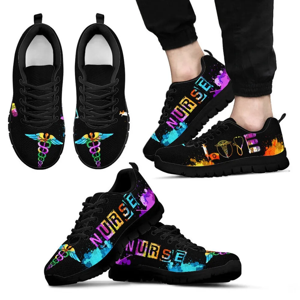 Nurse Sneaker, Nurse Love Art Sneakers Shoes, Best Shoes For Nurses