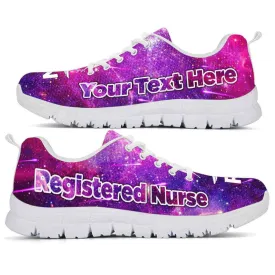 Nurse Sneaker, Purple Galaxy Registered Nurse Sneakers Running Shoes Gift Women Men, Best Shoes For Nurses