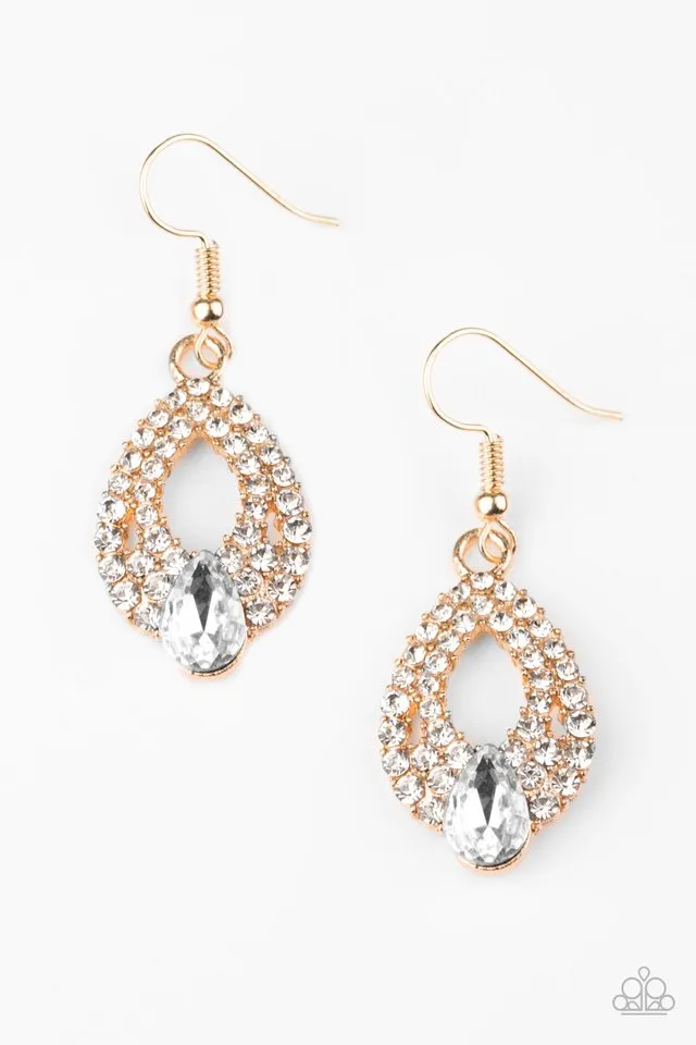 Paparazzi Accessories  - Glam Crush #E201 Peg - Gold Earrings
