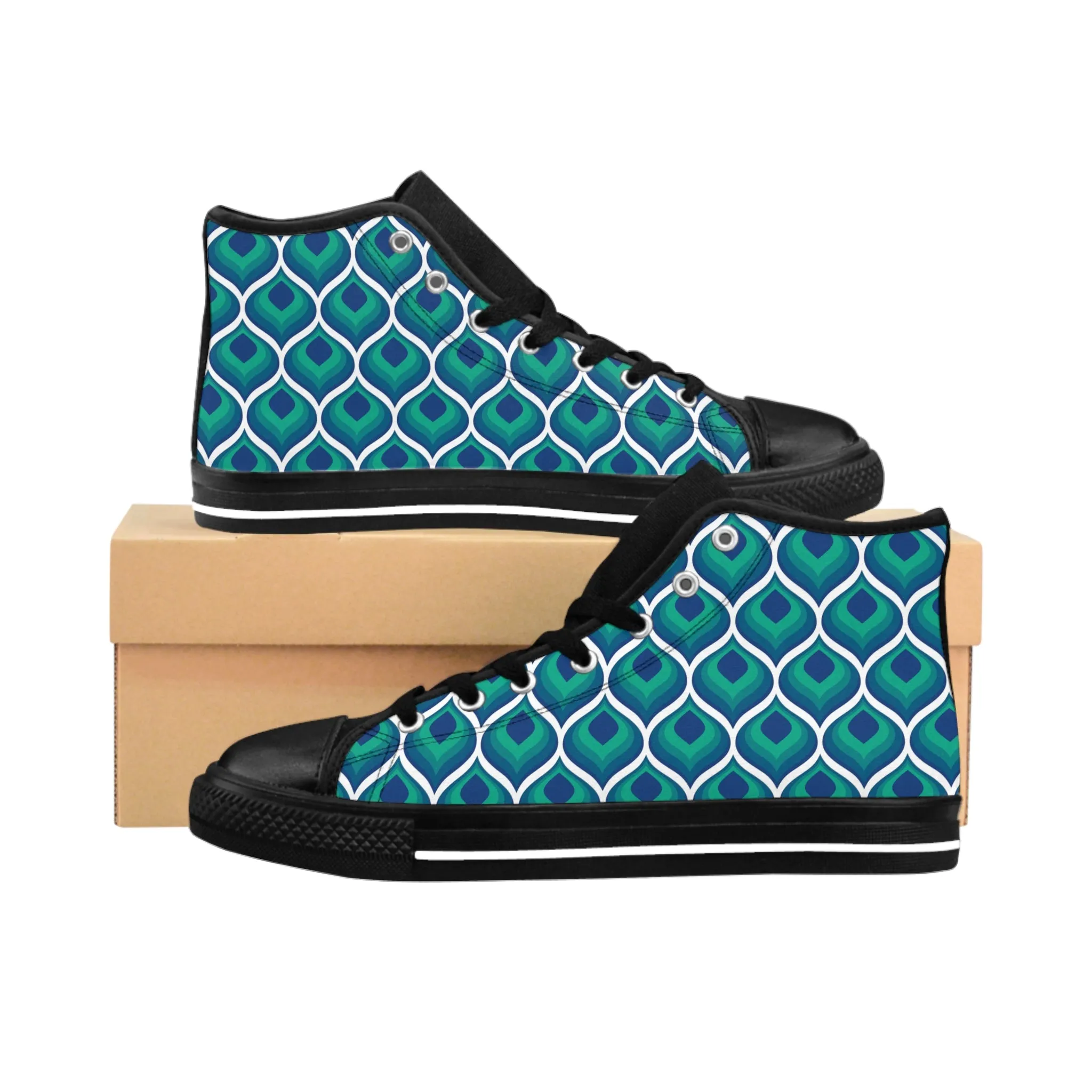 Peacock Pattern Men's Classic Sneakers