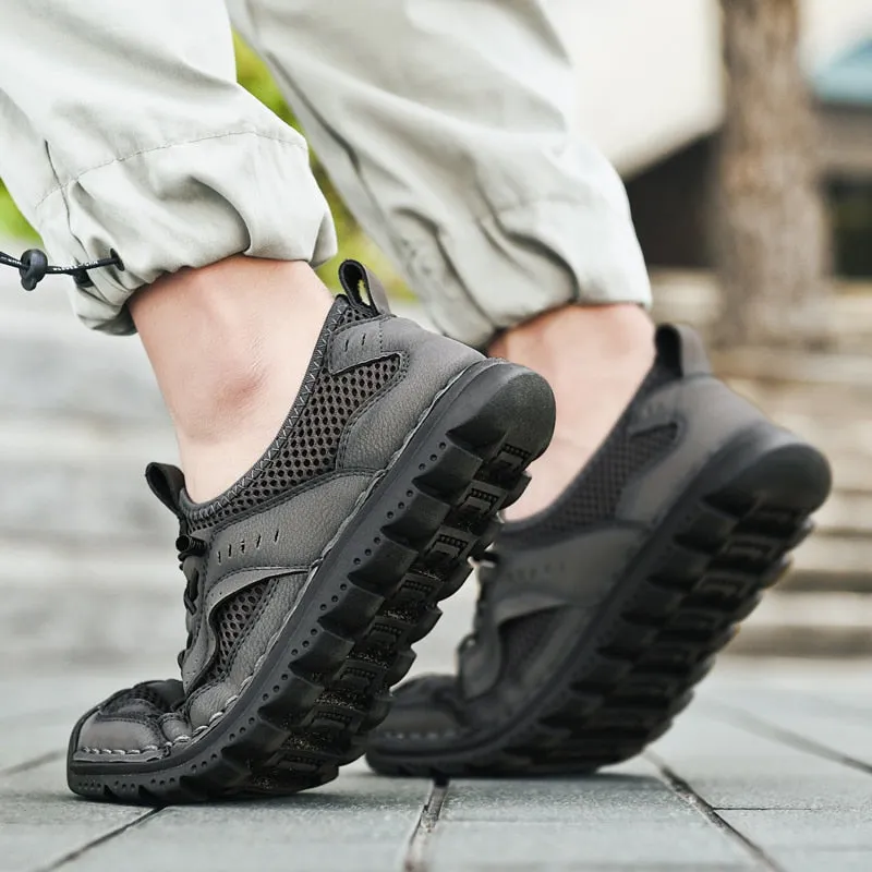 Summer Men's Casual Shoes Breathable Mesh Cloth Loafers Soft Outdoor Sneakers Flat Male Driving Shoes Large Size Men's Shoes