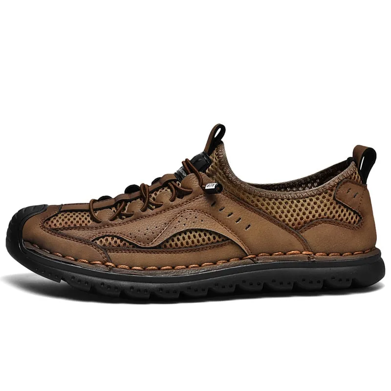 Summer Men's Casual Shoes Breathable Mesh Cloth Loafers Soft Outdoor Sneakers Flat Male Driving Shoes Large Size Men's Shoes