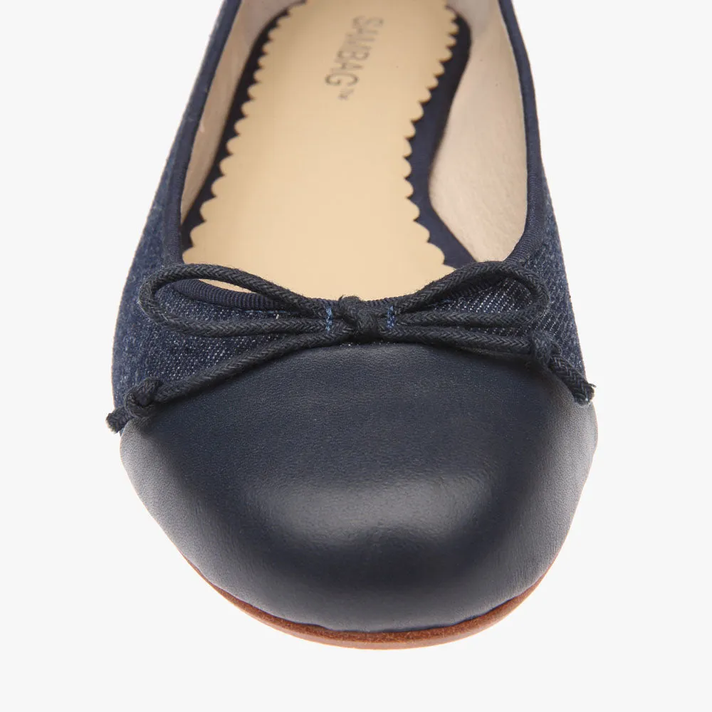 Tina Two Tone Denim with Navy Toe Cap