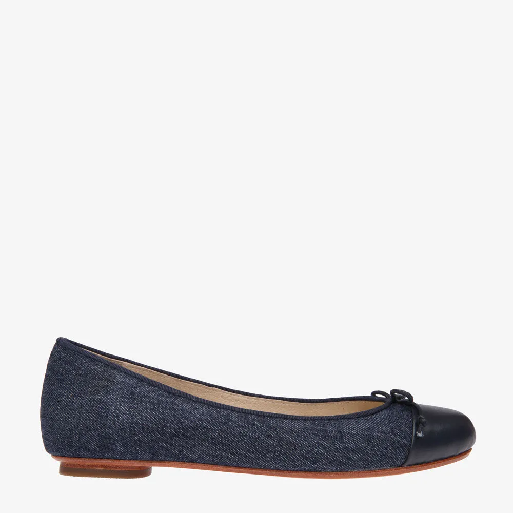 Tina Two Tone Denim with Navy Toe Cap
