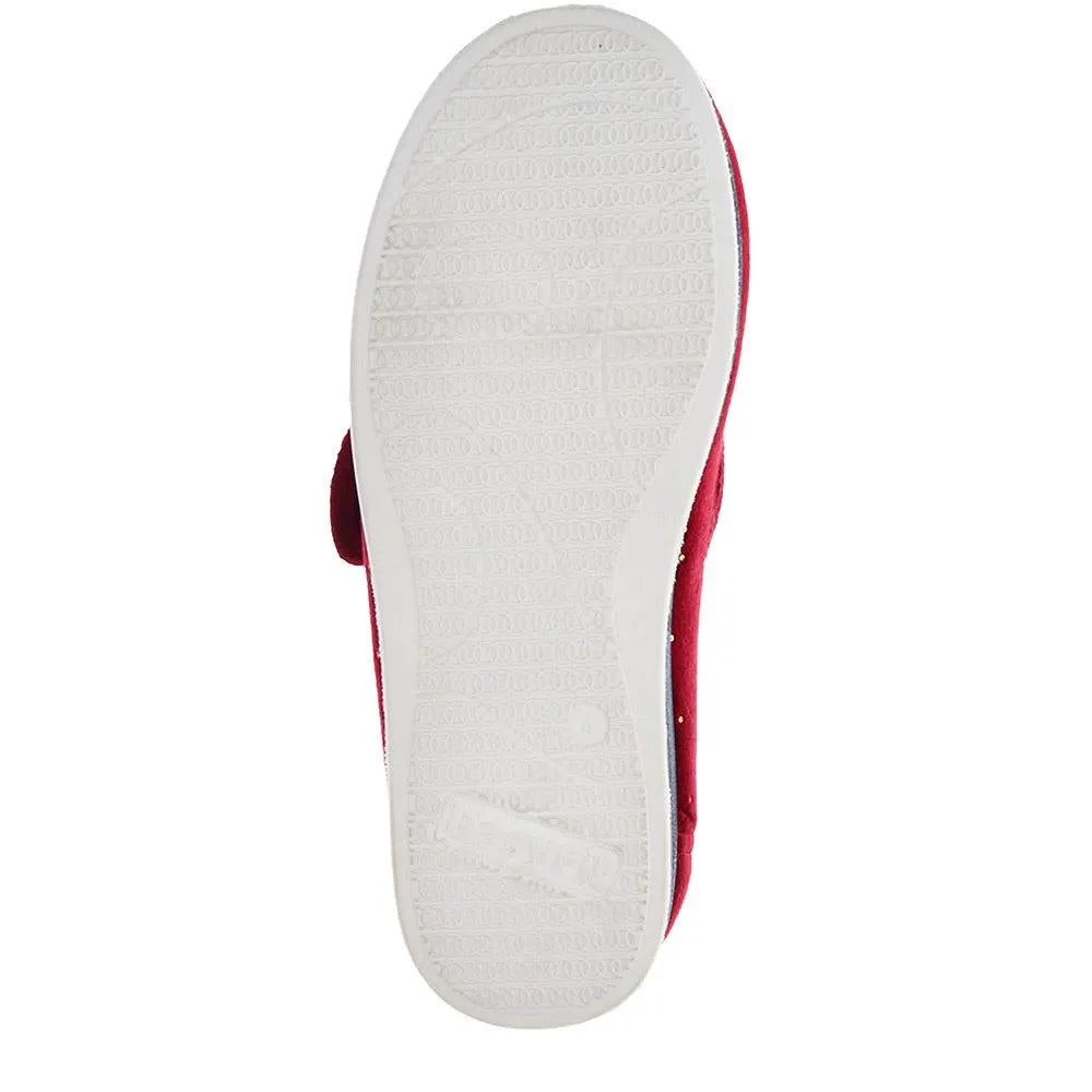 Touch-Fasten Velour Slippers - LEANNA / 325 942