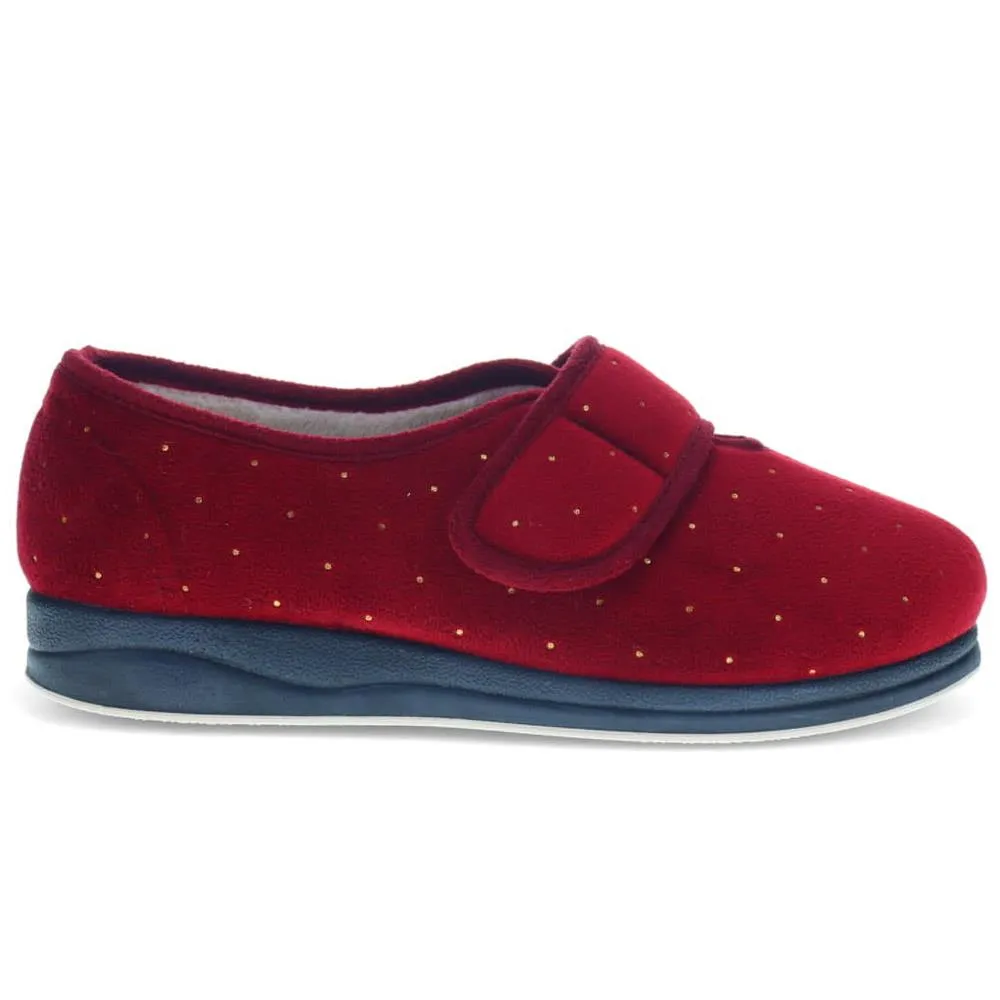 Touch-Fasten Velour Slippers - LEANNA / 325 942