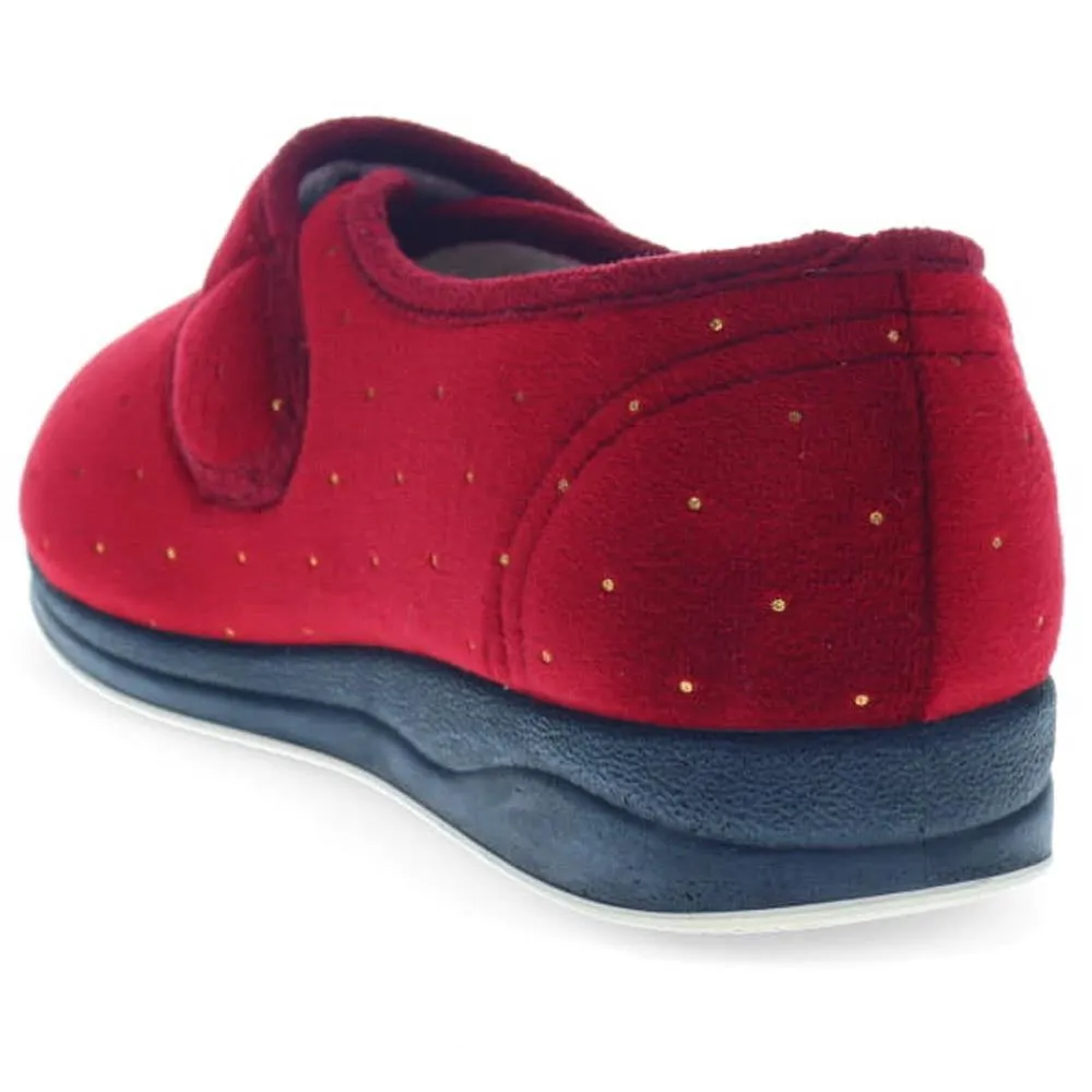 Touch-Fasten Velour Slippers - LEANNA / 325 942