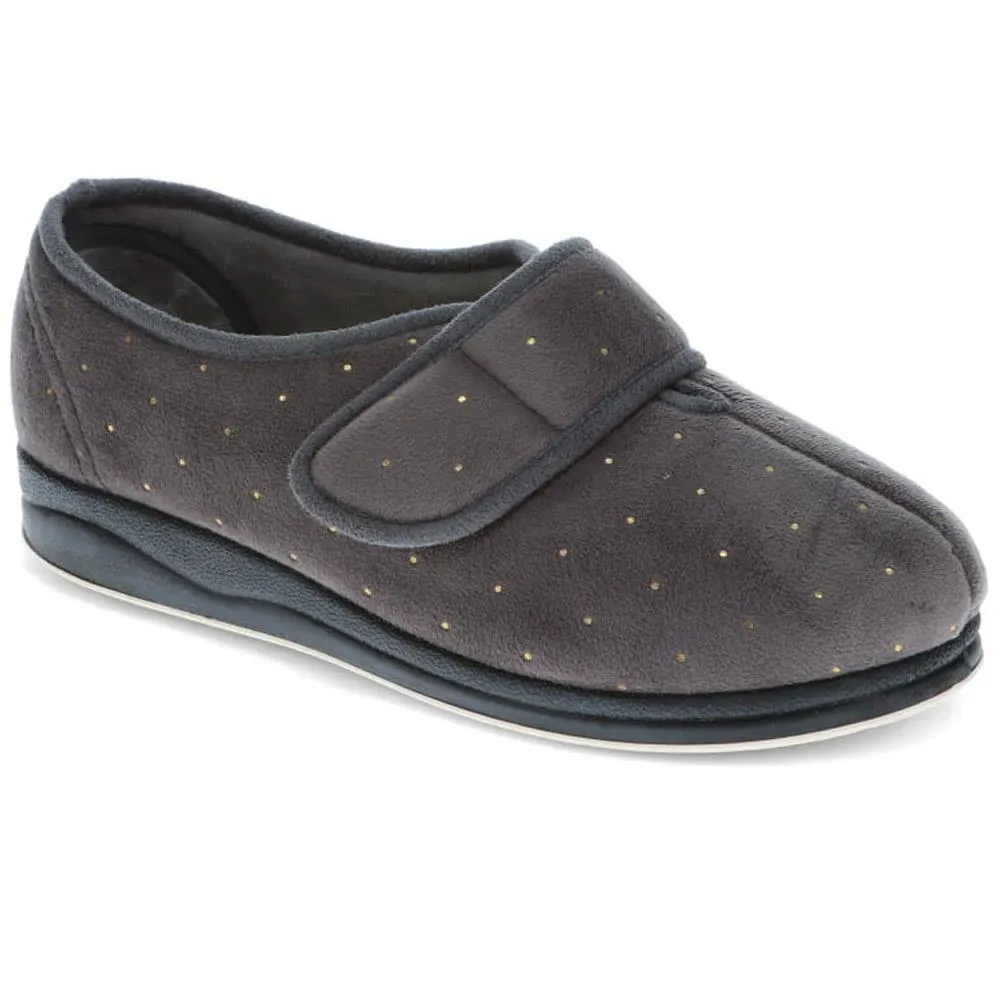 Touch-Fasten Velour Slippers - LEANNA / 325 942
