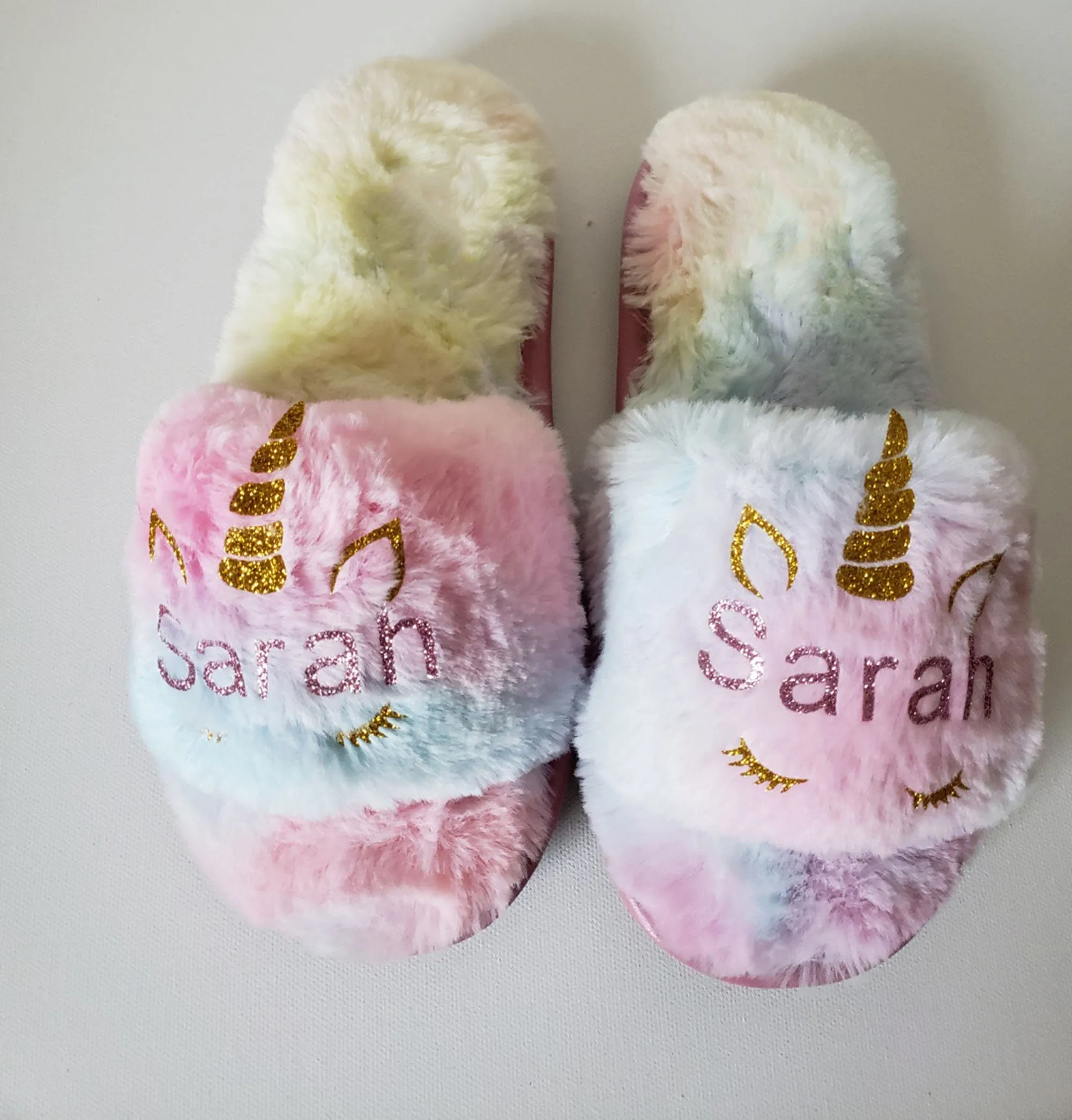 Unicorn Monogram slippers/ Unicorn Birthday Girl slippers , Unicorn girls slippe