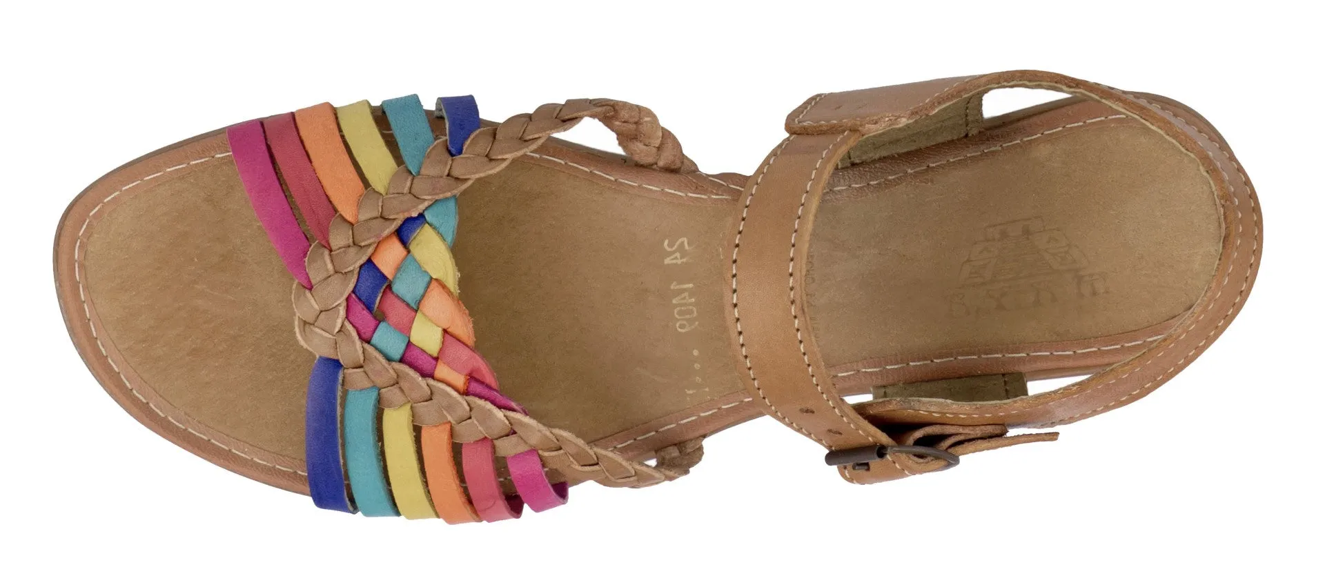 Womens Authentic Huaraches Real Leather Sandals Rainbow - #103