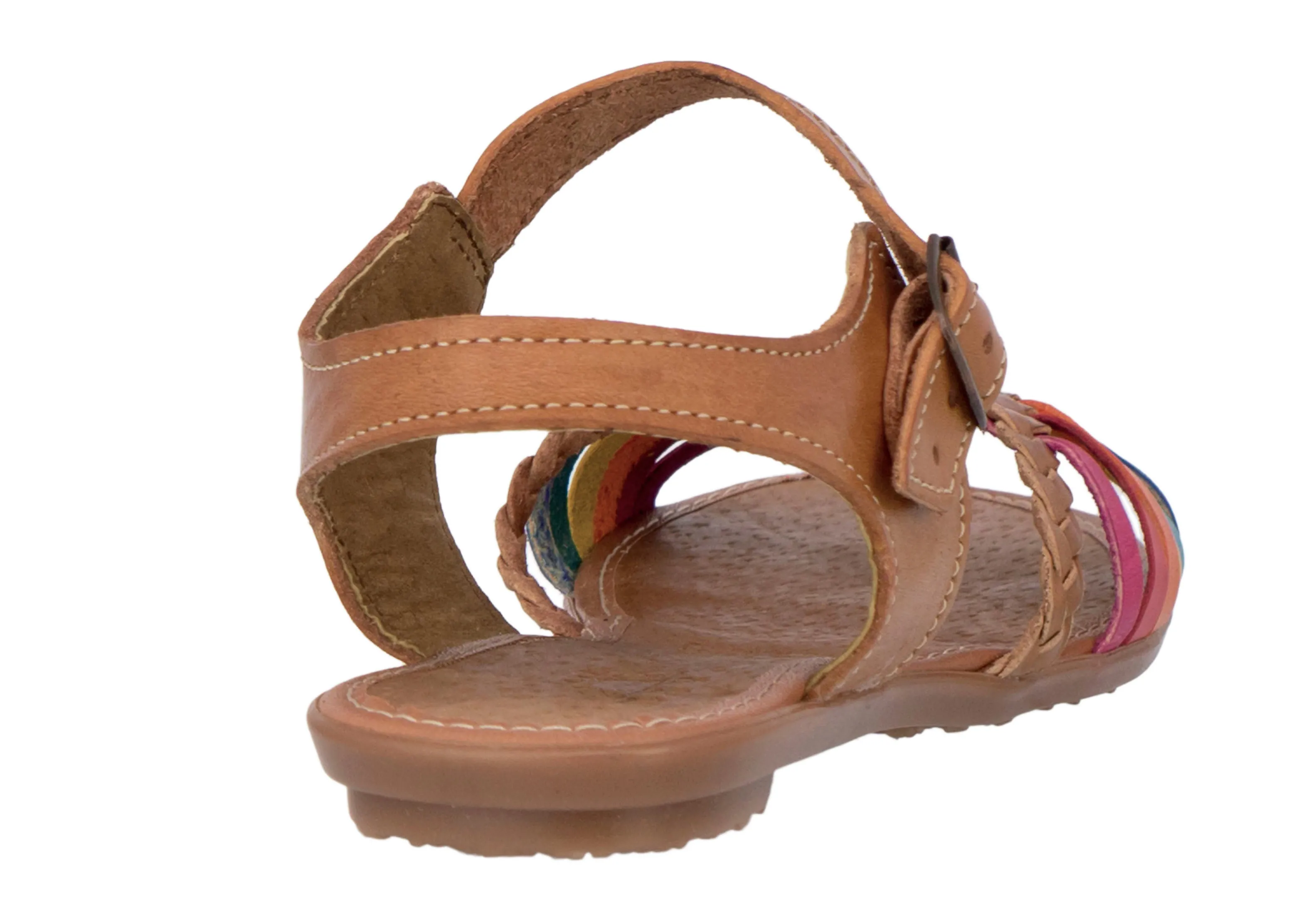 Womens Authentic Huaraches Real Leather Sandals Rainbow - #103